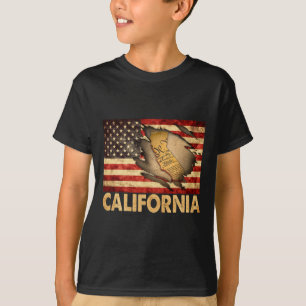 Camiseta Califórnia EUA Bandeira Patriótica Americana 4 De