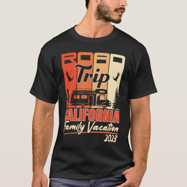 Camiseta California Family Vacation RV Road Trip Mountains  (Frente)