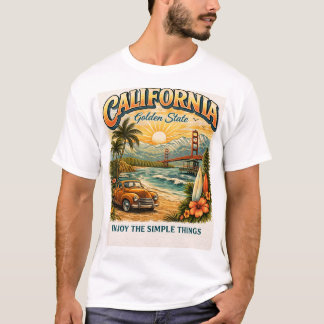 Camiseta California Golden State Vintage Sunset Beach T-Shi