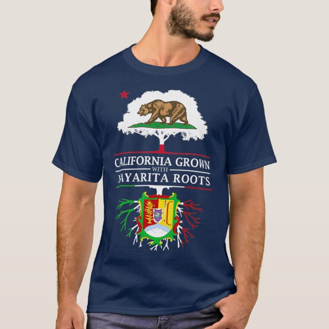 Camiseta California Grown with Nayarita Roots  Nayarit (Frente)