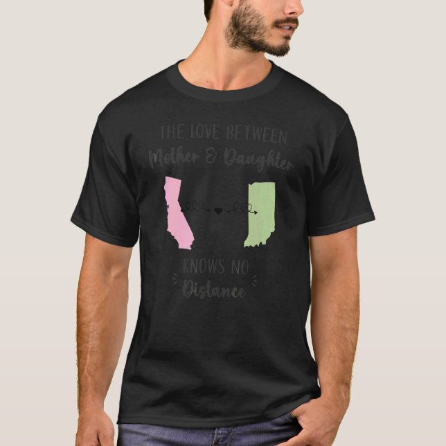 Camiseta California Indiana Distance Dia de as mães de Daug (Frente)