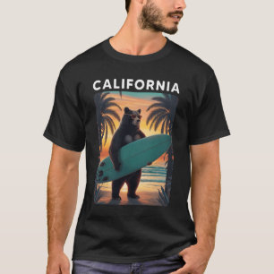 Camiseta California Legal Republic Bear Surfing Beach Calif