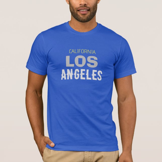 Camiseta California Los Angeles City USA Retro Vintage Blue (Frente)