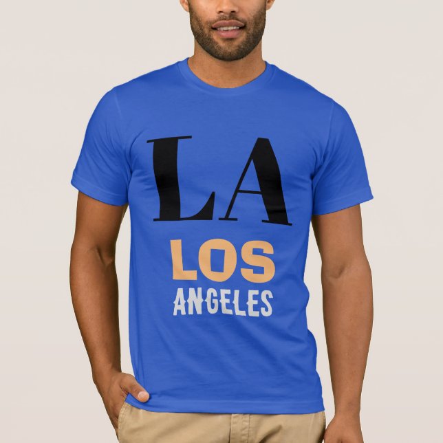 Camiseta California Los Angeles City USA Retro Vintage Blue (Frente)