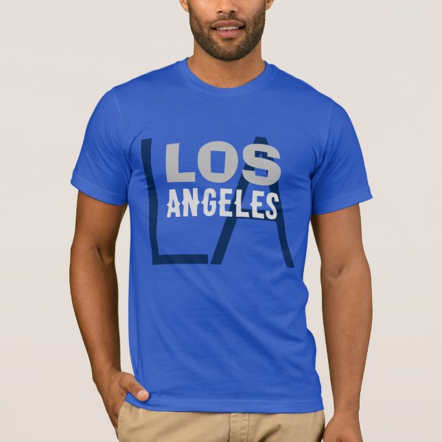 Camiseta California Los Angeles City USA Retro Vintage Blue (Frente)