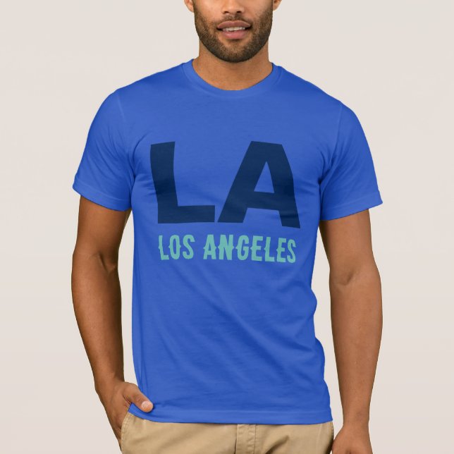 Camiseta California Los Angeles City USA Retro Vintage Blue (Frente)