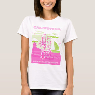 Camiseta Califórnia, Los Angeles, Viagem Art, Preppy, rosa