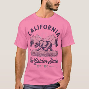 Camiseta Califórnia O Estado Ouro Vintage Bear Souvenir