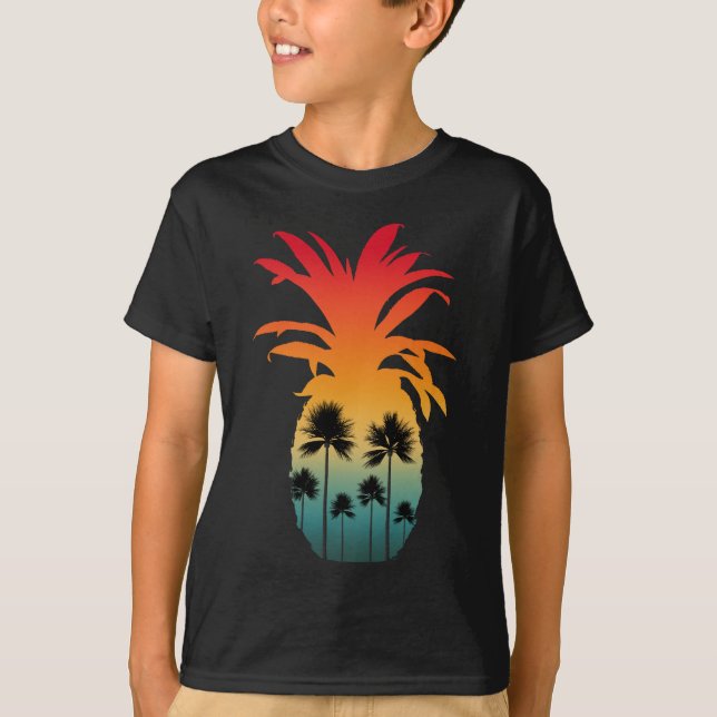CAMISETA CALIFÓRNIA PINEAPPLE SUNSET PALM TREES (Frente)