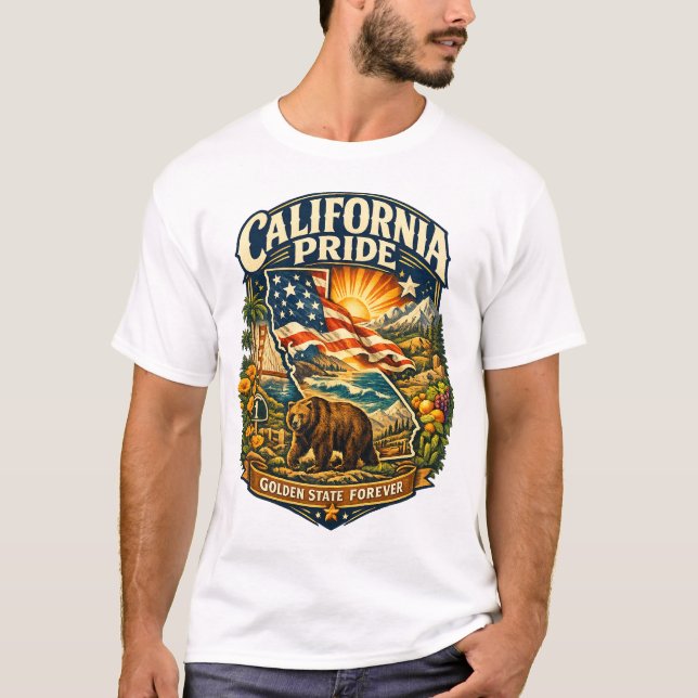 Camiseta California Pride Golden State Forever (Frente)
