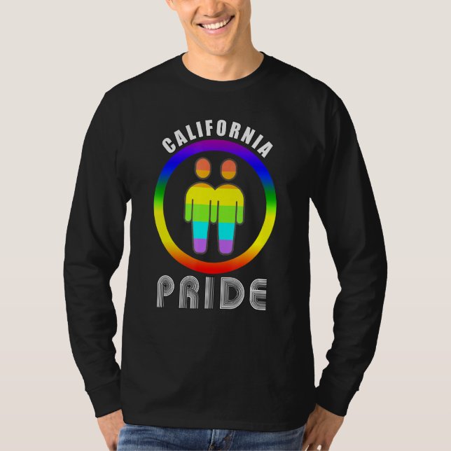 Camiseta California Pride Month Lgbtqia Orgulho gay Dois Ga (Frente)