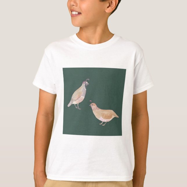 Camiseta California Quail bird species art (Frente)