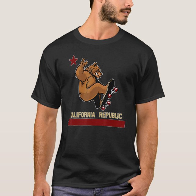 Camiseta California Republic Bear Flag Skateboard Keepsa (Frente)
