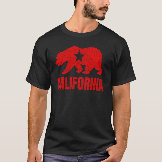 Camiseta California Republic Distressed Bear Design (Frente)