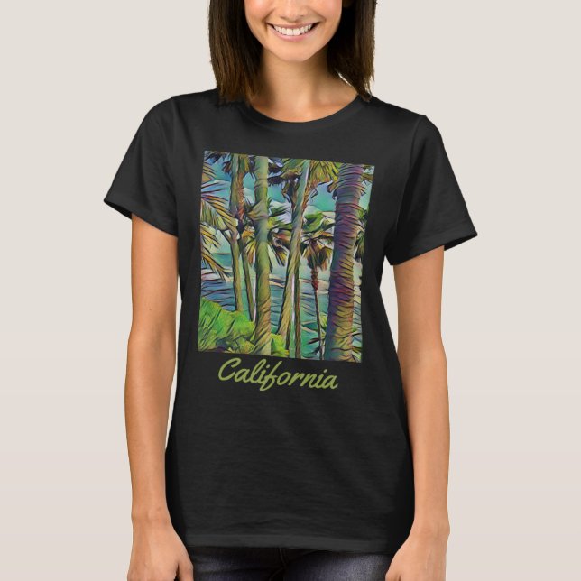 Camiseta California Republic Palm Trees Cali Vibes Californ (Frente)