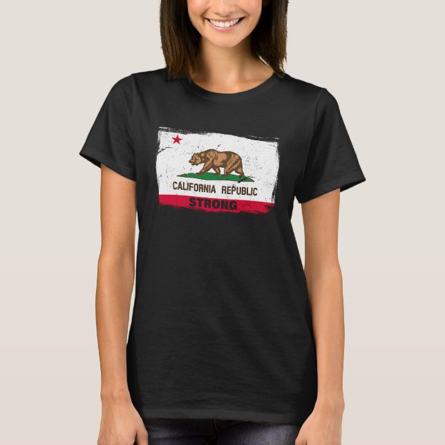 Camiseta California Republic Strong Flag Cool CA Flags for  (Frente)
