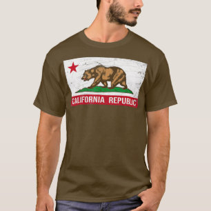 Camiseta Califórnia República Flag CA Distante Design C
