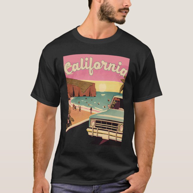 Camiseta California Retro Beach Vacation Graphics  Cali Sur (Frente)