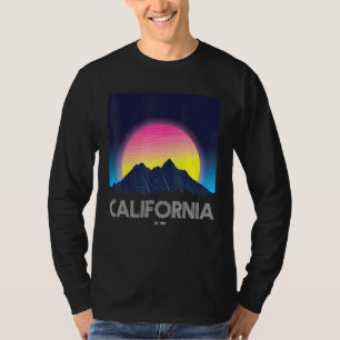 Camiseta California Retro Vintage Mountain Grid 80s 90s