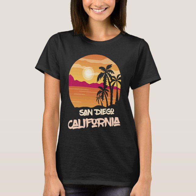 Camiseta California San Diego Vacation Palm trees Ocean Sur (Frente)
