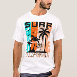 Camiseta California Surf | Árvore de Palmeira de Praia Vint