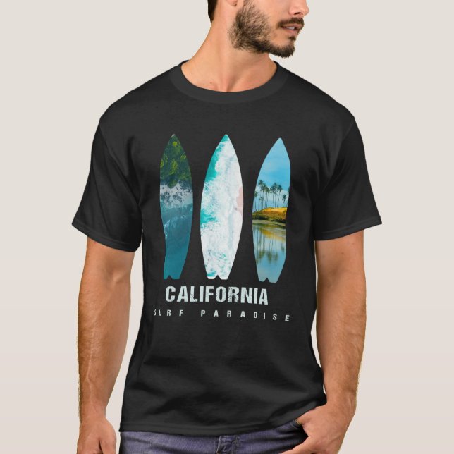 Camiseta California Surf Paradise Pride Vacation Travel Sur (Frente)