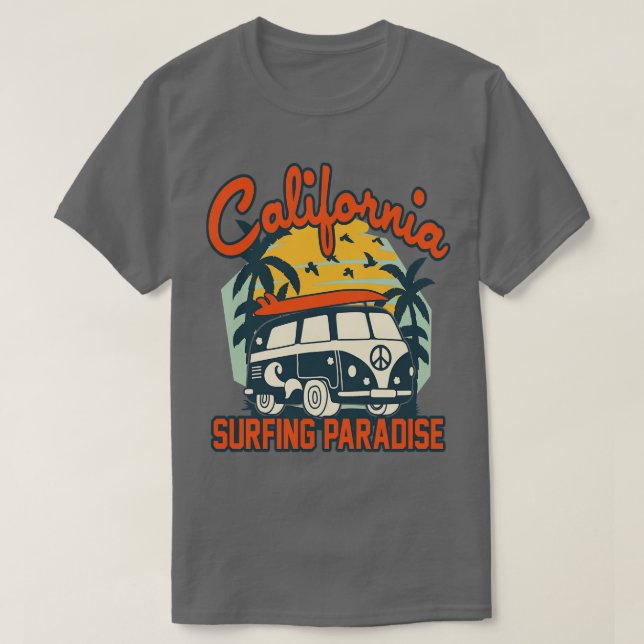 Camiseta California Surfing Paradise (Frente do Design)