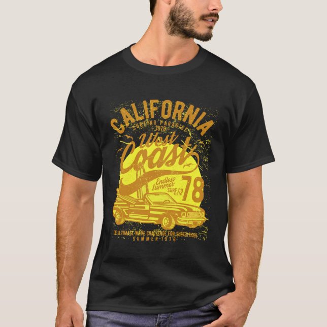 Camiseta California Surfing Paradise  West Coast Since 78 (Frente)