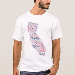 Camiseta California USA Slang Word Art Map T-Shirt