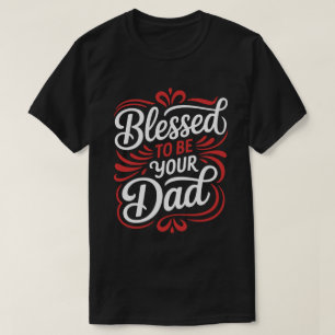 Camiseta Caligrafia Abençoado Por Ser Seu Pai