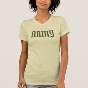 Camiseta Caligrafia ARMY com T-Shirt Militar Gravado