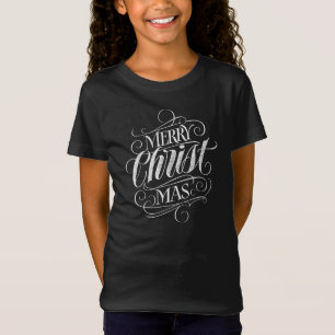 Camiseta Caligrafia de Quadro de Natal de Cristo Cristão