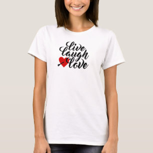 Camiseta Caligrafia do Namorados Live Laugh Love  T-Shirt
