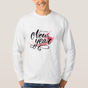Camiseta "Caligrafia Elegante do Feliz ano novo"