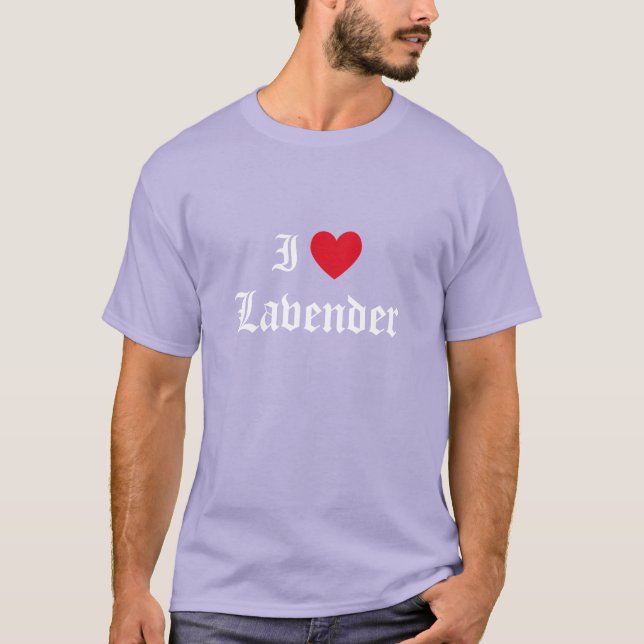 Camiseta Caligrafia Eu Adoro Lavanda (Frente)