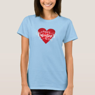 Camiseta Caligrafia Feliz dia de os namorados T-Shirt