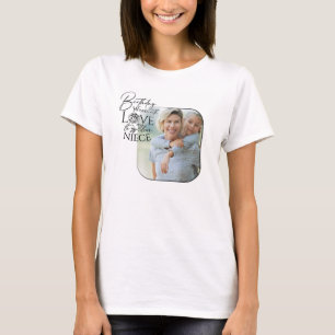 Camiseta Caligrafia Foto Personalizada de Aniversário para