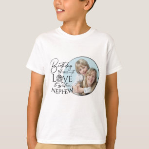 Camiseta Caligrafia Foto Personalizada de Aniversário para