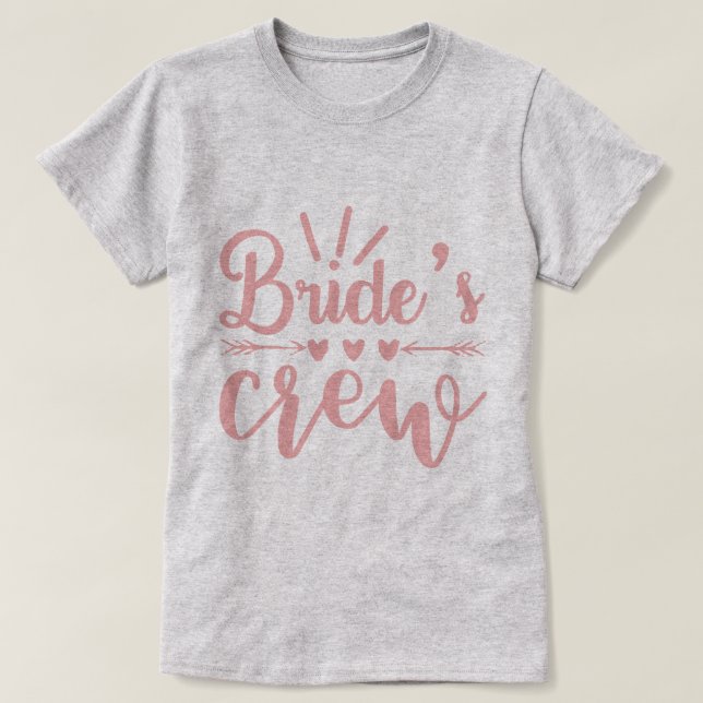 Camiseta Caligrafia Rosa, Bachelorette, Rustic, Brides Cred (Frente do Design)