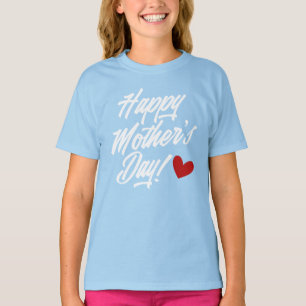 Camiseta Caligrafia simples e feliz do Dia de as mães Cam