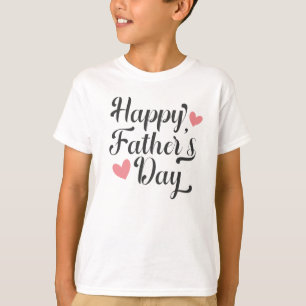 Camiseta Caligrafia simples e feliz do Dia de os pais   Cam