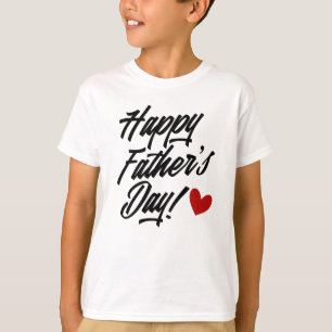 Camiseta Caligrafia simples e feliz do Dia de os pais   Cam