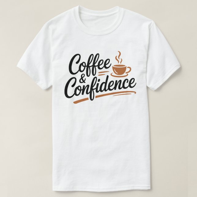 Camiseta Caligráfica Café & Confiança (Frente do Design)