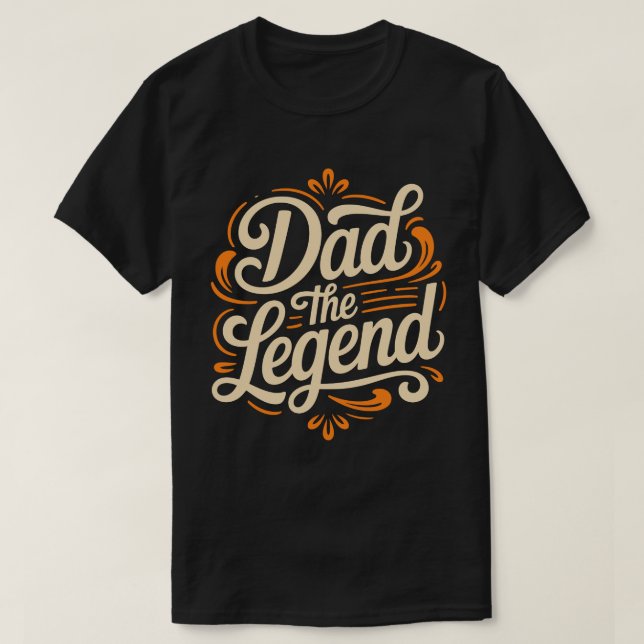 Camiseta Caligráfica Dad The Legend (Frente do Design)
