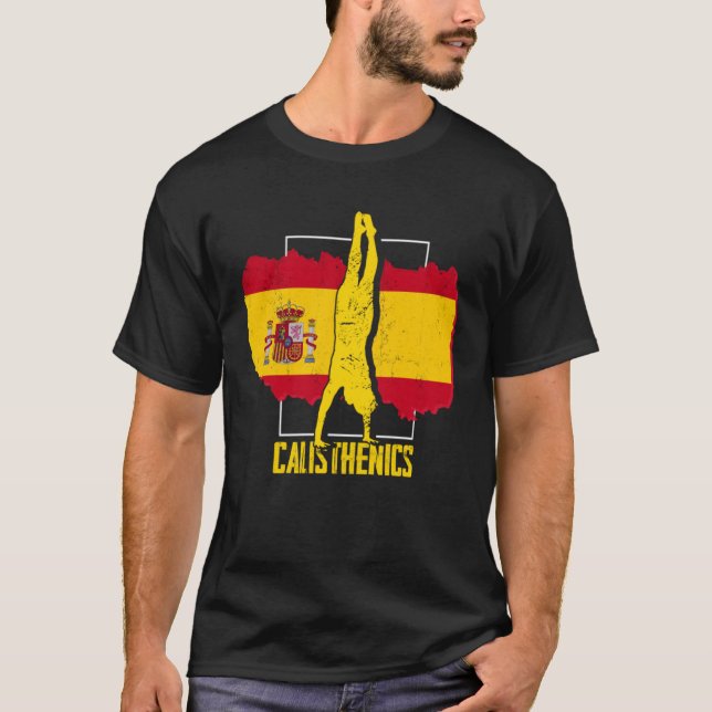 Camiseta Calisthenics Athlete Spain Flag Fitness Street Wor (Frente)