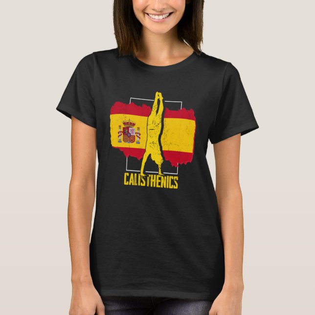 Camiseta Calisthenics Athlete Spain Flag Fitness Street Wor (Frente)