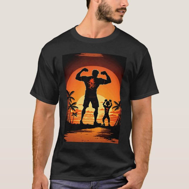 Camiseta Calisthenics Exercise Enthusiasts Father And Son D (Frente)