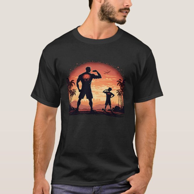 Camiseta Calisthenics Exercise Enthusiasts Father And Son D (Frente)