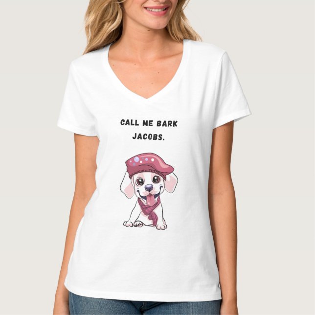Camiseta Call me Bark Jacobs. Funny Dog (Frente)