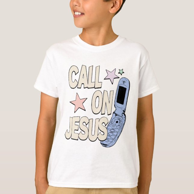 Camiseta Call on Jesus – Retro Faith Design (Frente)